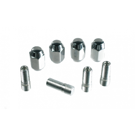 Wheel Stud And Nuts; 14mm 1/2-20, (4) Chrome nuts & studs, concave Part ...