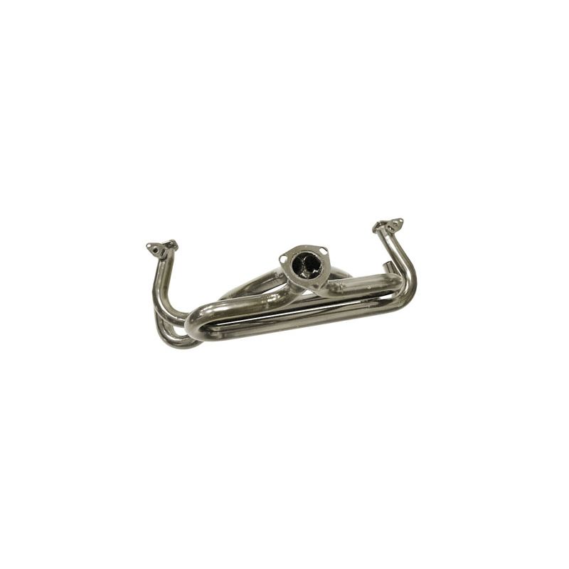 VW Baja Exhaust Header, Large 3 bolt Flange, Ceramic Coated, without Heater