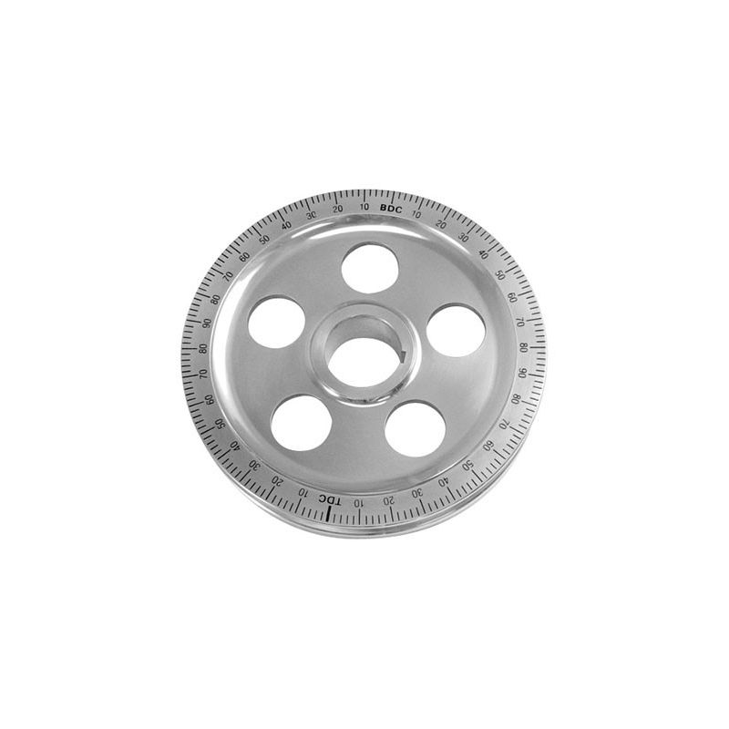 Polished Stock Size Degree Pulleys; Red numbers w/holes