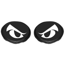 Off Road Light Covers; 5" black vinyl with eyes (pr)