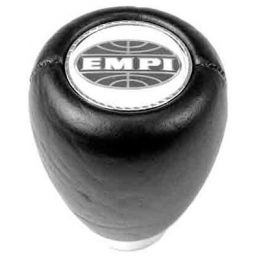 Shift Knob With Empi Logo; Black leather