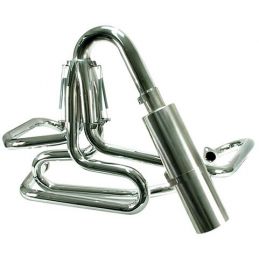 Competition Off-road Exhaust System W/SS Mufflers; 1 1/2" Chrome w/stainless steel muffler