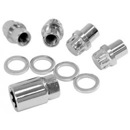 Chrome Wheel Locks; 12x1.5(4)Mag Nut