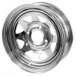 Steel Wheels; 15 x 5 Chrome