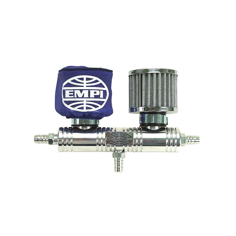 Billet Breather Tube With Filters; With blue covers